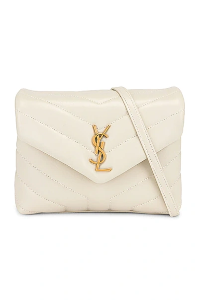 Shop Saint Laurent Toy Loulou Bag In Crema Soft