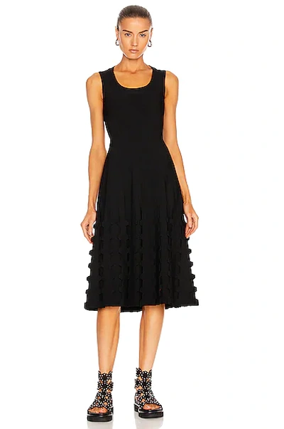 Shop Alaïa Sleeveless Midi Dress In Noir