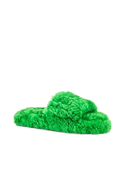 Shop Bottega Veneta Teddy Resort Slippers In Grass