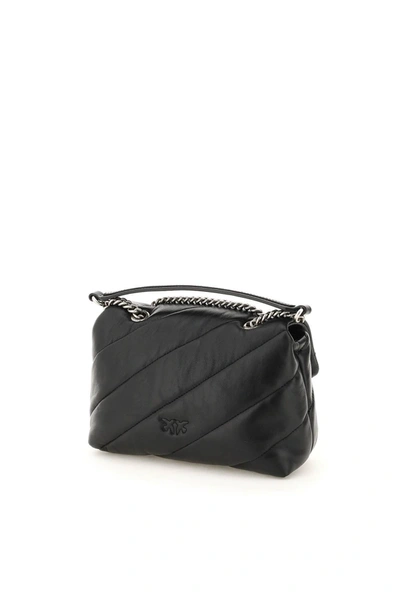 Shop Pinko Love Mini Puff Maxi Quilt Bag In Black