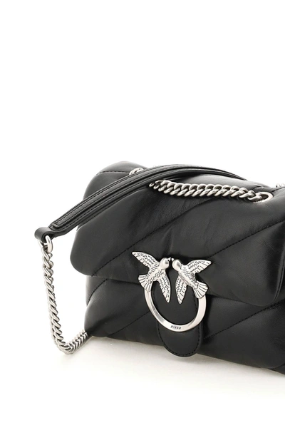 Shop Pinko Love Mini Puff Maxi Quilt Bag In Black