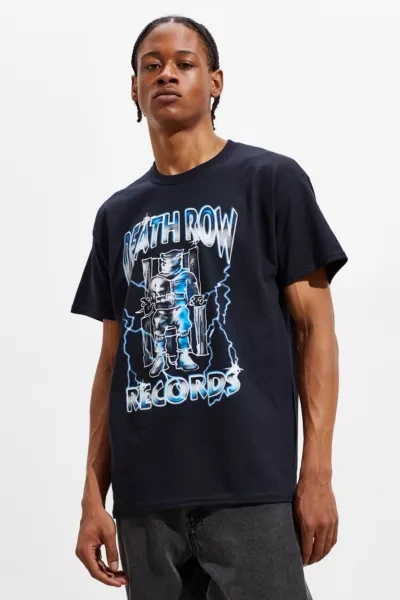 Shop Urban Outfitters Death Row Records Airbrush Tee In Black