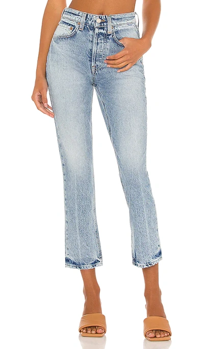 Grlfrnd Karolina High Rise Straight Crop In Blue