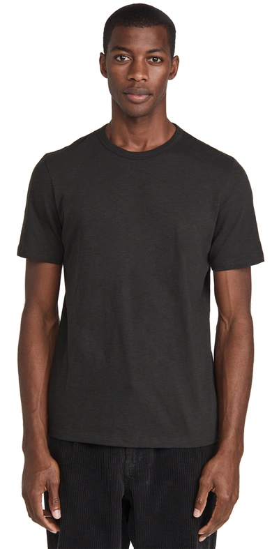 Theory Essential Cosmos Slub Cotton Tee Black In Black