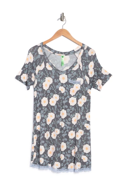 Shop Honeydew Intimates Nightshirt In Charcoal Floral