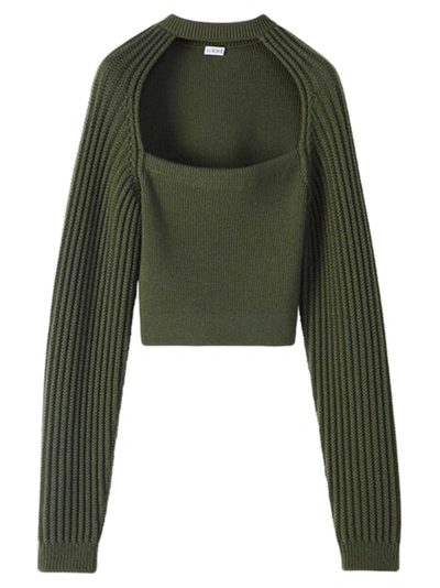 Shop Loewe Cut Out Cropped Sweater
