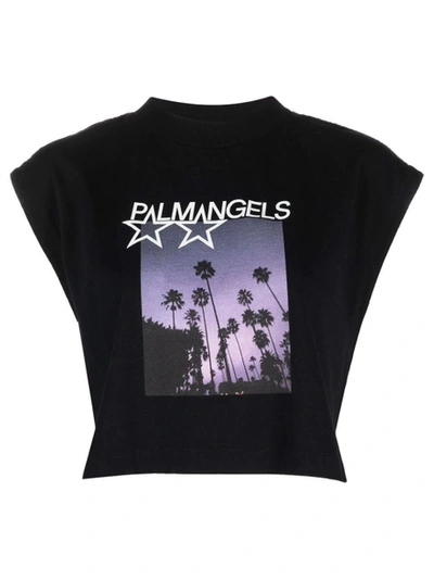 Shop Palm Angels Shooting Stars Muscle Tee Black And Purple