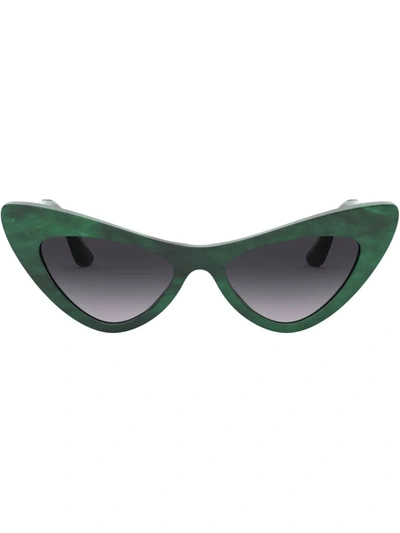 Shop Dolce & Gabbana Dg Logo Cat-eye Sunglasses In Black