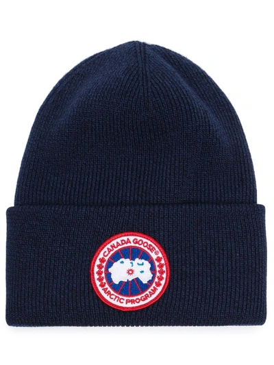 Shop Canada Goose Arctic Wool Beanie In Blue