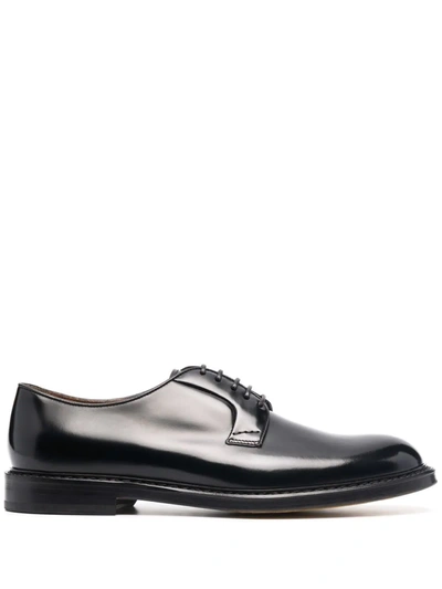 Shop Doucal's Leather Derby Shoes In Black