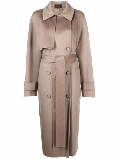 Shop Joseph Double-breasted Trench-coat In Neutrals