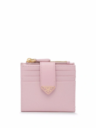 Shop Prada Saffiano Leather Wallet In Pink