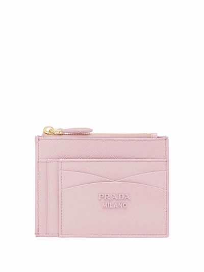 Shop Prada Saffiano Leather Wallet In Pink