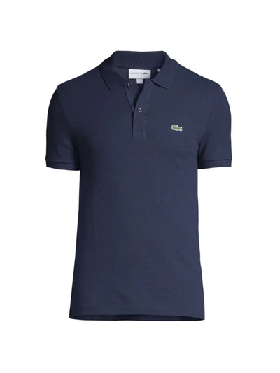 Shop Lacoste Men's Slim-fit Piqué Polo Shirt In Navy