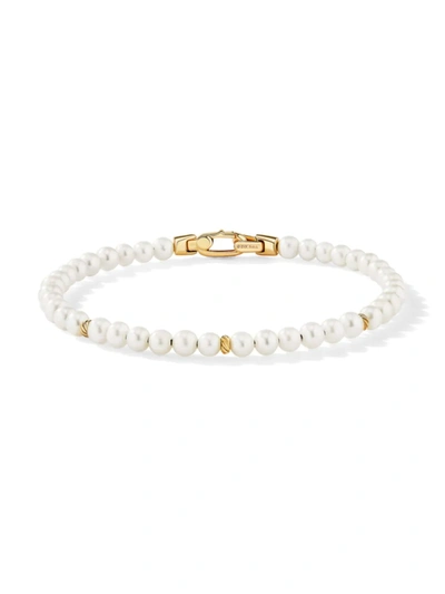 Shop David Yurman Bijoux 14k Yellow Gold & Beaded Bracelet In Pearl