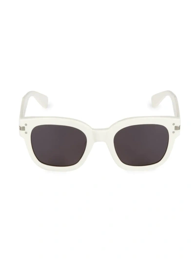 Shop Amiri Men's 51.5 Mm Classic Logo Sunglasses In Alabaster