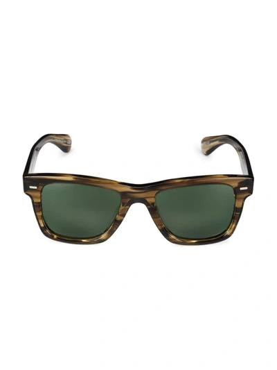 Shop Brunello Cucinelli Men's Oliver Sun 51mm Square Sunglasses In Olive Smoke