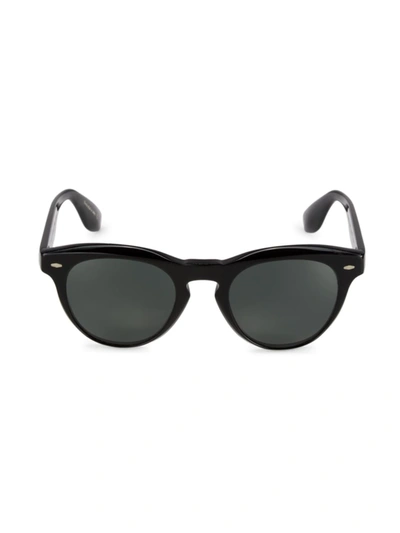 Shop Brunello Cucinelli Men's Nino 50mm Pantos Sunglasses In Black Midnight