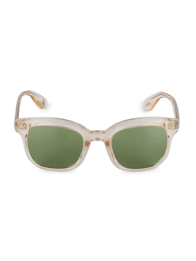 Shop Brunello Cucinelli Men's Filu' 50mm Square Sunglasses In Buff Green