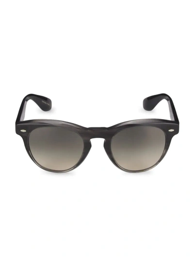 Shop Brunello Cucinelli Men's Nino 50mm Pantos Sunglasses In Charcoal