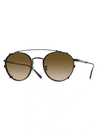 Shop Brunello Cucinelli Men's Artemio 48mm Pantos Sunglasses In Matte Black