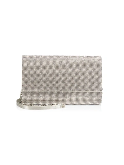 Shop Judith Leiber Fizzoni Crystal Clutch In Light Silver