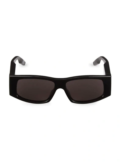 Shop Balenciaga Women's 56mm Rectangular Led Sunglasses In Black