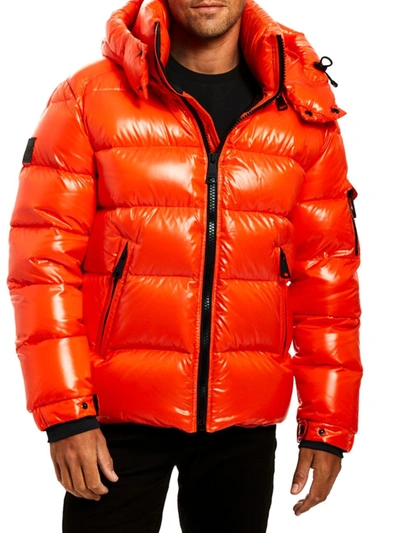 Shop Sam Men's Glacier Down Puffer Jacket In Orange