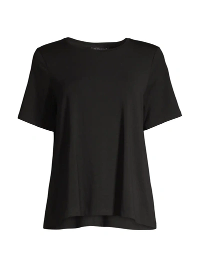 Shop Eileen Fisher Women's Crewneck T-shirt In Black