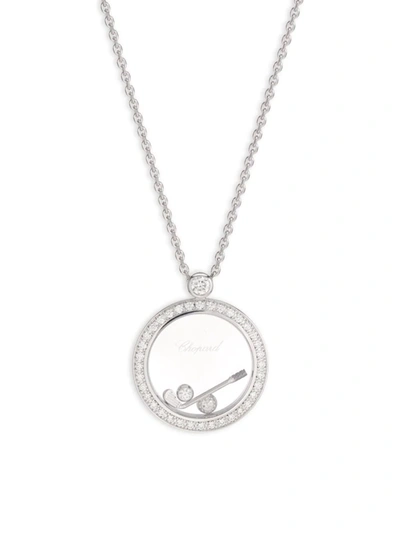 Shop Chopard Women's Happy Golf 18k White Gold & Diamond Pendant Necklace