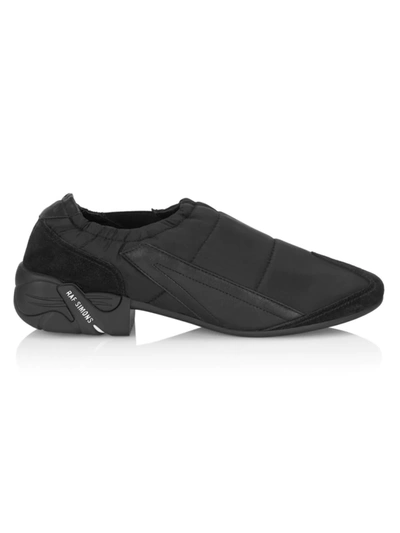 Shop Raf Simons Men's Solaris-22 Quilted Low-heel Loafers In Black