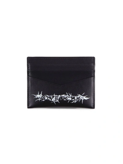 Shop Givenchy Leather Card Wallet In Black