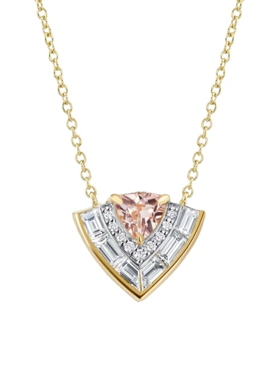 Shop Emily P Wheeler Women's Signature 18k Yellow Gold, Morganite & Diamond Tiered Pendant Necklace