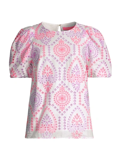 Shop Lilly Pulitzer Women's Pratt Cotton Top In Multi Sunset Dream Ereyele