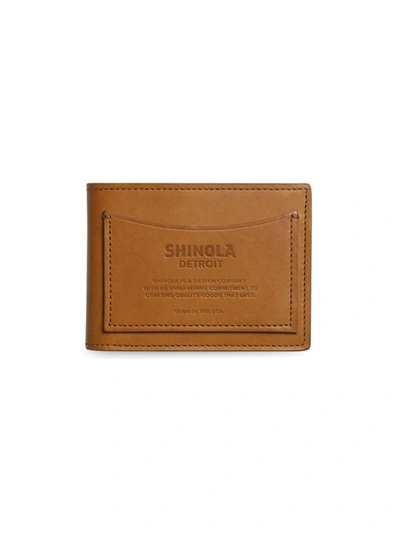 Shop Shinola Men's Leather Bifold Wallet In Tan