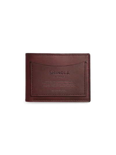 Shop Shinola Men's Leather Bifold Wallet In Burgundy