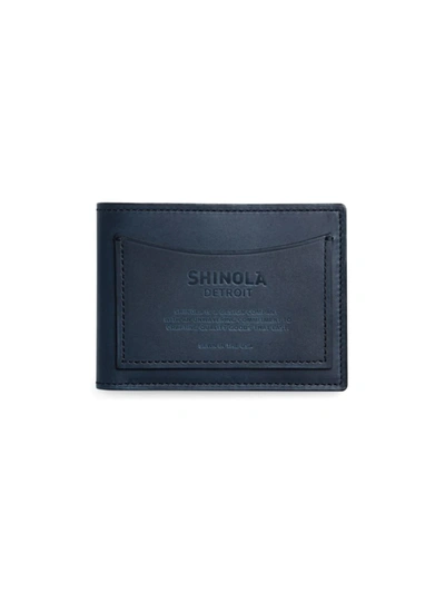 Shop Shinola Men's Leather Bifold Wallet In Navy