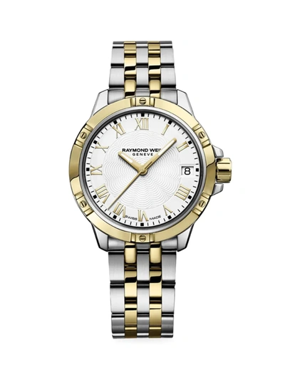 Shop Raymond Weil Women's Tango Two-tone Gold & Stainless Steel Bracelet Watch In Silver