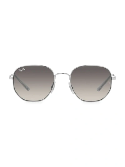 Shop Ray Ban Rb3682 51mm Round Sunglasses In Silver