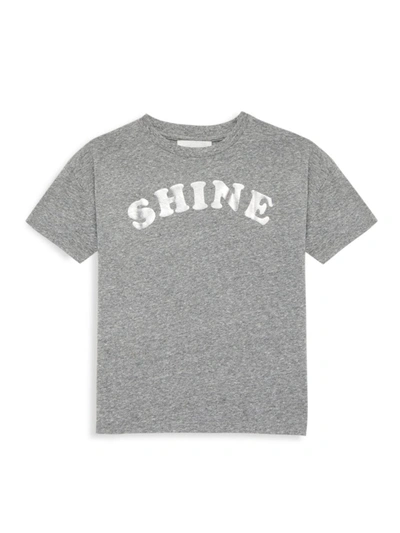 Shop Sol Angeles Little Girl's & Girl's 'shine' Foil Stamp T-shirt In Heather