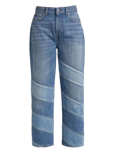 Shop Ganni Misy Cropped Jeans In Denim