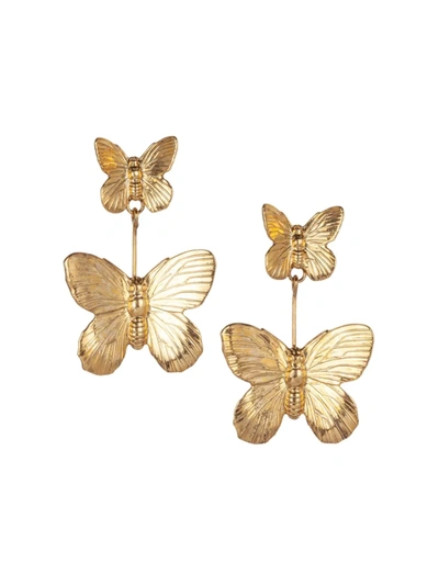 Shop Jennifer Behr Women's Ella 24k Gold-plated Butterfly Drop Earrings