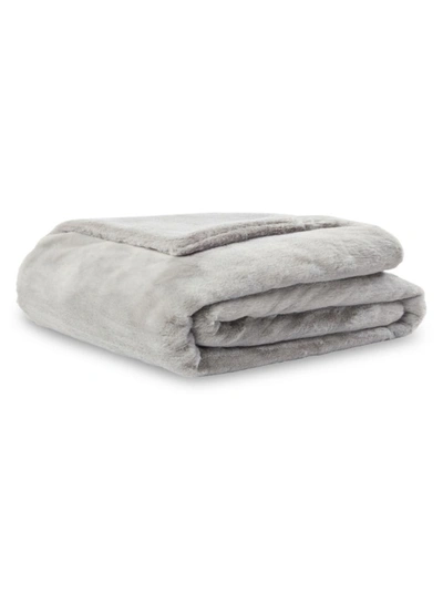Shop Apparis Jumbo Brady Faux Fur Blanket In Grey