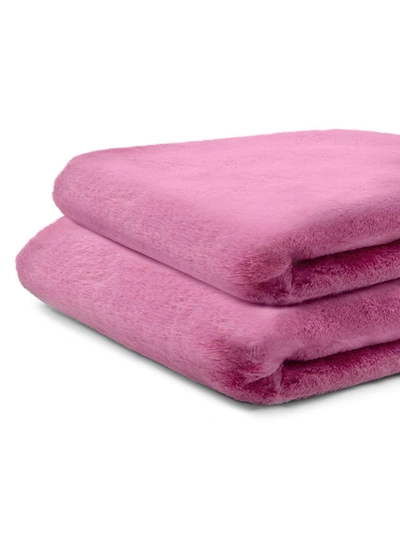 Shop Apparis Brady Faux Fur Blanket In Pink