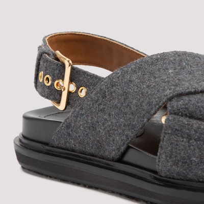 Shop Marni Fussbett Wool Sandals Shoes In Grey