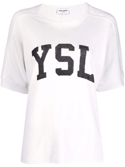 Shop Saint Laurent T-shirts And Polos Beige