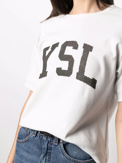 Shop Saint Laurent T-shirts And Polos Beige