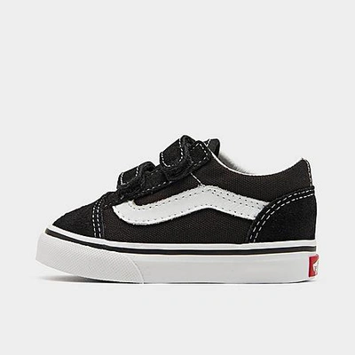 Shop Vans Kids' Toddler Old Skool Hook-and-loop Casual Shoes In Black/white