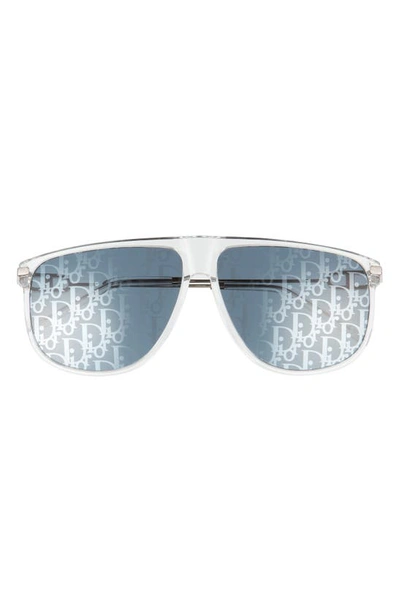 Shop Dior Cd Link S2u 63mm Pilot Sunglasses In Crystal / Blue