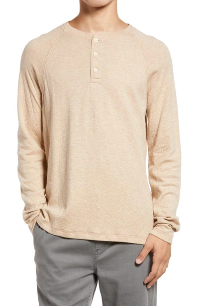 Shop Faherty Cloud Henley In Wheat Heather